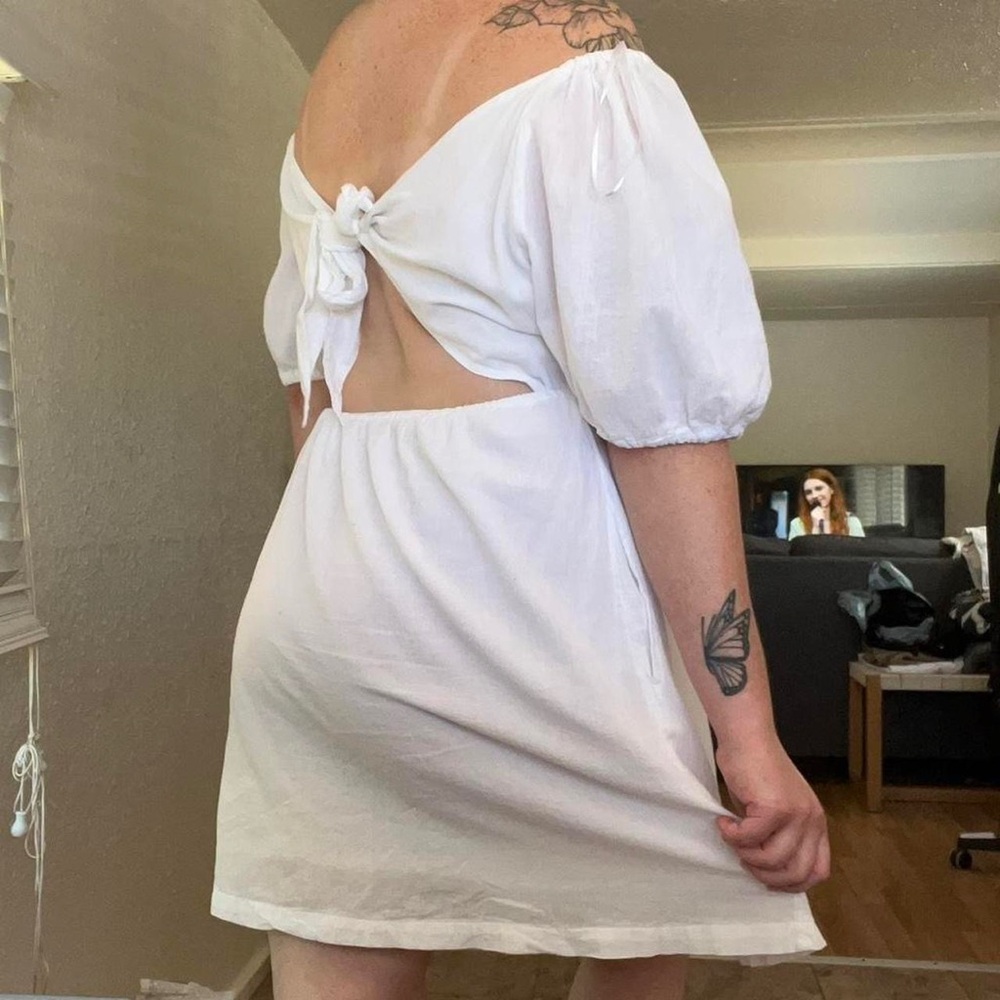 White Backless Dress